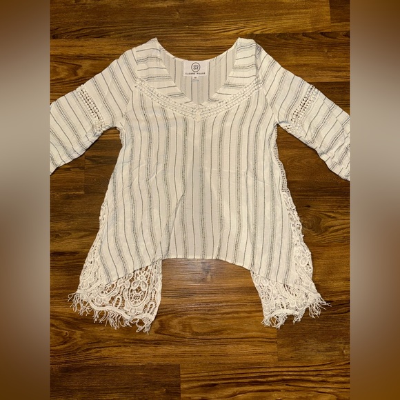 SLOANE ROUGE Boho Crochet Open Back Top size M - Picture 6 of 11